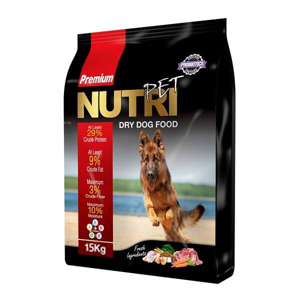 غذای خشک پروبیوتیک سگ نوتری پت مدل Premium 29 Percent وزن 15 کیلوگرم