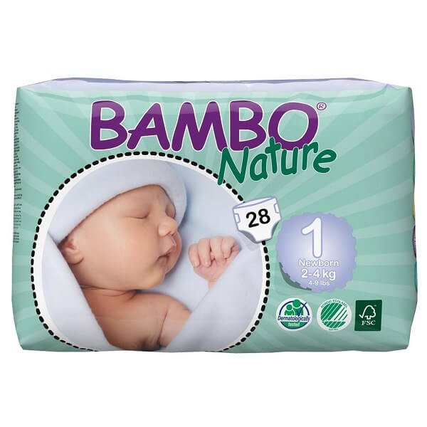 پوشک بامبو مدل Newborn سایز 1 بسته 28 عددی